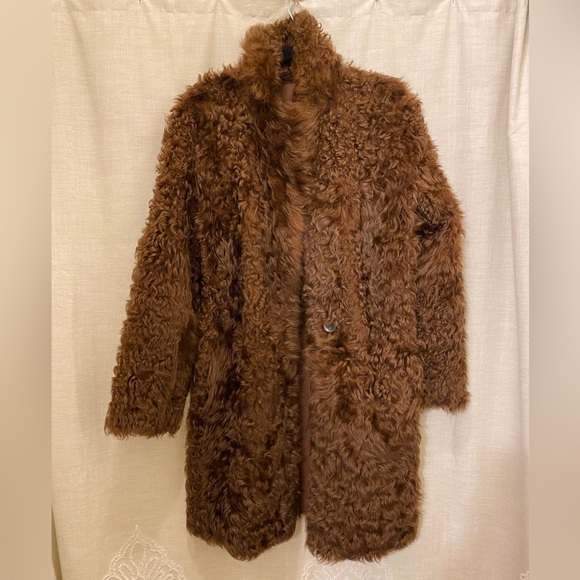 Vince reversible lamb leather shearling fur coat - Picture 9 of 11